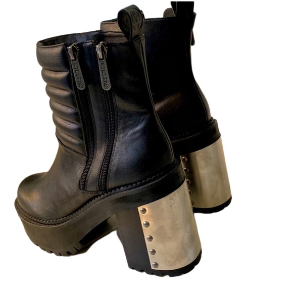 Killstar Shoes - BNIB Killstar Renegade Moto Boots black platform size 10